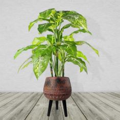 4 X LEAF EXTRA LARGE CACHEPOT PLANTERS, 40CM ZATURN, 44CM, LEAF EXTRA LARGE CACHEPOT PLANTERS, 40CM ZATURN, 44CM. (DELIVERY ONLY)