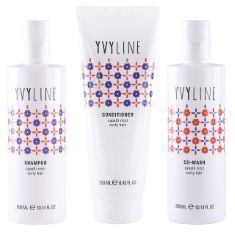 4 X YVYLINE CURLY HAIR BATH SETS FOR WOMEN GIFTS | SET CONSISTING OF CURLY HAIR SHAMPOO AND CONDITIONER + CURLY HAIR CO-WASH | FOR HAIR SOFT, MOISTURIZED, LIGHT, SHINY AND EASY-TO-COMB | 3-PIECE SET.