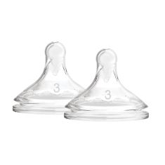 60 X DR. BROWN’S NATURAL FLOW LEVEL 3 WIDE-NECK BABY BOTTLE SILICONE TEAT, MEDIUM-FAST FLOW, 6M+. 100% SILICONE BOTTLE TEAT, 2-PACK. (DELIVERY ONLY)