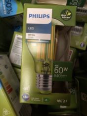 38 X PHILIPS 60W LIGHTBULB . (DELIVERY ONLY)