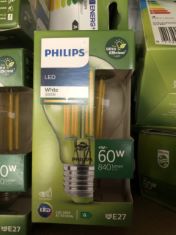 50 X PHILIPS 60W LIGHTBULBS . (DELIVERY ONLY)