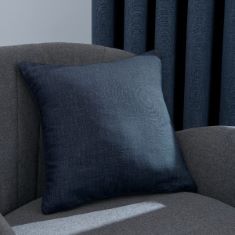 9 X SLEEPDOWN LINEN LOOK FILLED CUSHION 45CM X 45CM NAVY. (DELIVERY ONLY)