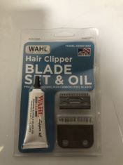 24 X WAHL HAIR CLIPPER BLADE SET & OIL. (DELIVERY ONLY)