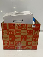 BOX OF ASSORTED HOUSEHOLD ITEMS TO INCLUDE SENSIO HOME FOOT WARMER (DELIVERY ONLY)