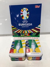 QTY OF ASSORTED UEFA EURO 2024 GERMANY ITEMS TO INCLUDE OFFICIAL STICKER ALBUM (DELIVERY ONLY)