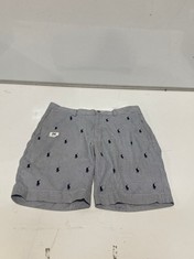 RALPH LAUREN BLUE STRIPE LOGO SHORTS SIZE 32 (DELIVERY ONLY)