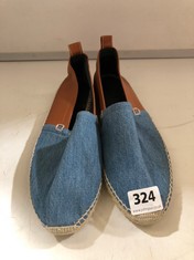 LOEWE FLAT ESPADRILLES BROWN LEATHER/BLUE DENIM SIZE 41 RRP- £383 (DELIVERY ONLY)