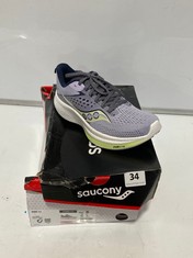 SAUCONY RIDE 17 TRAINERS IRIS/NAVY SIZE 6 RRP- £135 (DELIVERY ONLY)