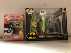 2 X ASSORTED POP! VINYL FIGURES TO INCLUDE ALFRED PENNYWORTH WITH WAYNE MANOR (DELIVERY ONLY)