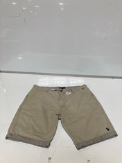 RALPH LAUREN SHORTS STONE WITH NAVY LOGO SIZE LG RRP- £119 (DELIVERY ONLY)