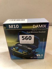 A PAIR OF DAMIX M10 BLUETOOTH EARBUDS WITH CHARGING CASE, SEALED (DELIVERY ONLY)