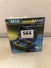 A PAIR OF DAMIX M10 BLUETOOTH EARBUDS WITH CHARGING CASE, SEALED (DELIVERY ONLY)