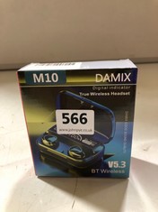 A PAIR OF DAMIX M10 BLUETOOTH EARBUDS WITH CHARGING CASE, SEALED (DELIVERY ONLY)