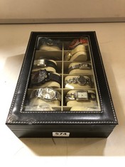 A WATCH DISPLAY BOX CONTAINING 12 ASSORTED WATCHES (DELIVERY ONLY)