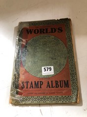 A VINTAGE STAMP ALBUM AND INTERNATIONAL CONTENTS (DELIVERY ONLY)