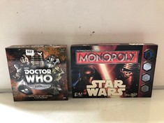 A STARS WARS MONOPOLY SET AND A DR WHO BOARD GAME (DELIVERY ONLY)