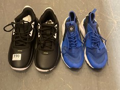 2 X ASSORTED TRAINERS TO INCLUDE NIKE AIR HUARACHE TRAINERS BLUE/WHITE SIZE 5.5 (DELIVERY ONLY)