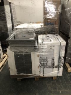 1X PALLET WITH TOTAL RRP VALUE OF £1319 TO INCLUDE 1X BEKO WASHING MACHINES MODEL NO WTK72011W, 1X FLAVEL ELECTRIC COOKERS MODEL NO ML61CDS   SILVER, 1X ESSENTIALS ELECTRIC COOKERS MODEL NO0, 1X HOTP