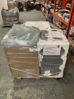 1X PALLET WITH TOTAL RRP VALUE OF £1199 TO INCLUDE 1X HISENSE ELECTRIC COOKERS MODEL NO  HDE32 11BWUK, 1X INDESIT WASHING MACHINES MODEL NO MTWC91495 WUKN, 1X HOOVER WASHING MACHINES MODEL NO H3WPS68