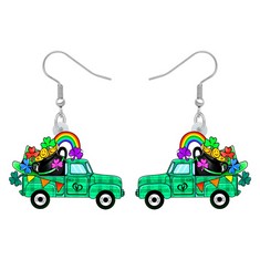 33 X NEWEI EARRINGS CUTE SHAMROCK HAT ANIMALS DANGLE JEWELRY FOR WOMEN GIRLS FESTIVAL ACCESSORIES , TRUCK  - TOTAL RRP £195: LOCATION - A RACK