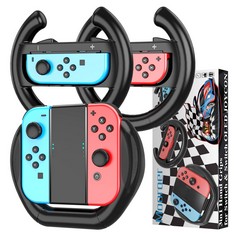 QUANTITY OF ASSORTED ITEMS TO INCLUDE MOOROER STEERING WHEEL COMPATIBLE WITH NINTENDO SWITCH/SWITCH OLED JOY-CON GRIP RACING STEERING WHEEL SWITCH/OLED CONTROLLER HANDLE CASE KIT FOR MARIO KART 8 DEL