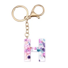QUANTITY OF RUESIOUS LETTER KEYCHAIN 1 PC, TRANSPARENT LETTER ALPHABET PENDANT KEYCHAIN WOMEN PURSE CHARMS ALPHABET PENDANT KEY RING WITH , H  - TOTAL RRP £324: LOCATION - A RACK