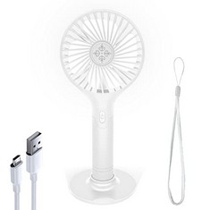 35 X INJOLLY HANDHELD FAN PORTABLE FAN, 2000MAH USB RECHARGEABLE BATTERY 3 SPEEDS MINI FAN WITH DETACHABLE BASE?SMALL TRAVEL FAN PERSONAL DESK FAN FOR HOME OUTDOOR , WHITE  - TOTAL RRP £291: LOCATION