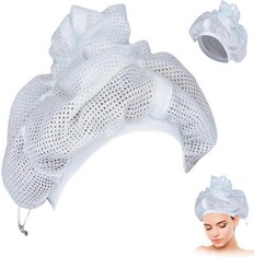 QUANTITY OF ASSORTED ITEMS TO INCLUDE NET PLOPPING CAP FOR DRYING CURLY HAIR,NET PLOPPING CAP FOR DRYING CURLY HAIR WITH DRAWSTRING,ADJUSTABLE NET PLOPPING CAP,FOR DRYING CURLY HAIR,NET PLOPPING CAP,