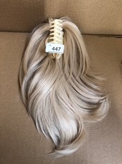 QUANTITY OF ASSORTED ITEMS TO INCLUDE BLONDE HAIR PIECE RRP £450: LOCATION - D RACK