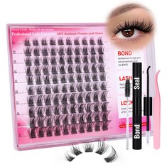 25 X INDIVIDUAL EYELASHES EXTENSION KIT CLUSTER LASHES 8-16MM MIX NATURAL LASHES INDIVIDUAL CLUSTER D CURL LASH EXTENSION KIT WITH BOND AND SEAL LASH GLUE EYELASH TWEEZERS EYELASHES INDIVIDUAL KIT -