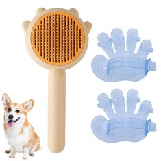 QUANTITY OF ASSORTED ITEMS TO INCLUDE CUTE CAT BRUSH DOG BRUSH,PET BRUSH GROOMING COMB,PET FIVE FINGER BATHING BRUSH,PET HAIR CLEANER BRUSH,FOR SHORT OR LONG HAIRED CATS PUPPY KITTEN MASSAGE TO REMOV