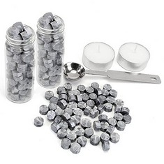 QUANTITY OF ASSORTED ITEMS TO INCLUDE MOGOKO 2 BOTTLES, 140 PIECES  OF OCTAGONAL SEALING WAX BEADS SET WITH MELTING SPOON AND CANDLE FOR WAX SEAL STAMP , SILVER  RRP £328: LOCATION - G RACK