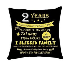 QUANTITY OF ASSORTED ITEMS TO INCLUDE 2 YEAR ANNIVERSARY WEDDING GIFTS FOR COUPLE CUSHION COVER HAPPY 2ND WEDDING ANNIVERSARY PERSONALIZED 2 YEARS OF MARRIAGE FOR HUSBAND WIFE AUNT UNCLE WEDDING KEEP