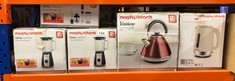QUANTITY OF ITEMS TO INCLUDE MORPHY RICHARDS EQUIP JUG KETTLE, 1.7L, 3KW RAPID BOIL, REMOVABLE LIMESCALE FILTER, EASY VIEW WATER GAUGE, STAINLESS STEEL CASE, CREAM, 102784: LOCATION - A