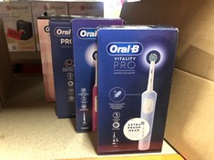 QUANTITY OF ITEMS TO INCLUDE ORAL-B VITALITY PRO ELECTRIC TOOTHBRUSHES ADULTS, MOTHERS DAY GIFTS FOR HER / HIM, 1 HANDLE, 2 TOOTHBRUSH HEADS, 3 BRUSHING MODES INCLUDING SENSITIVE PLUS, 2 PIN UK PLUG,