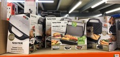 QUANTITY OF ITEMS TO INCLUDE SALTER EK2009 SANDWICH TOASTER, PANINI PRESS & HEALTH GRILL - MARBLE NON-STICK PLATES, AUTOMATIC TEMPERATURE CONTROL, FLOATING HINGE FOLDS FLAT FOR LARGE COOKING PLATE, E