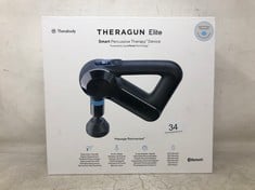 THERAGUN ELITE - HANDHELD ELECTRIC MASSAGE GUN - BLUETOOTH ENABLED PERCUSSION THERAPY DEVICE FOR ATHLETES - POWERFUL DEEP TISSUE MUSCLE MASSAGER WITH QUIET FORCE TECHNOLOGY - 4TH GENERATION - BLACK.: