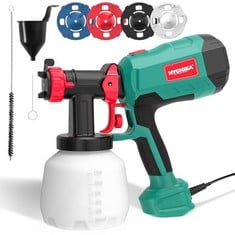 4X  HYCHIKA PAINT SPRAYER, 600W HVLP ELECTRIC PAINT SPRAYER, 1200ML TANK 4 NOZZLES AND 2 CLEANING TOOLS, EASY TO CLEAN, 3 PATTERNS PAINT SPRAYER FOR WALLS AND CEILINGS, FENCE, WOOD: LOCATION - C