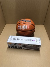 QUANTITY OF ITEMS TO INCLUDE WILSON BASKETBALL, JR. NBA AUTHENTIC, OUTDOOR, TACKSKIN COVER, SIZE: 5, BROWN: LOCATION - C