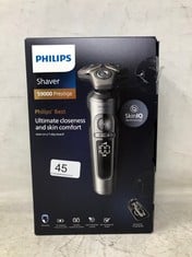 PHILIPS SHAVER SERIES 9000 PRESTIGE, WET AND DRY ELECTRIC SHAVER, BRIGHT CHROME, LIFT & CUT SHAVING SYSTEM, SKIN IQ TECHNOLOGY, QI CHARGING PAD, BEARD STYLER, NOSE TRIMMER, MODEL SP 9871/22.: LOCATIO