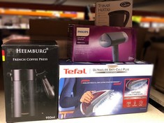 QUANTITY OF ITEMS TO INCLUDE TEFAL STEAM IRON, ULTRAGLIDE ANTI-SCALE PLUS, GREY & PURPLE, FV5872: LOCATION - D