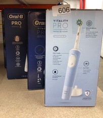 QUANTITY OF ITEMS TO INCLUDE ORAL-B PRO 3 ELECTRIC TOOTHBRUSHES FOR ADULTS, : LOCATION - D