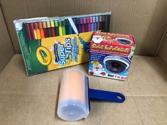QUANTITY OF ITEMS TO INCLUDE CRAYOLA SUPERTIPS WASHABLE MARKERS - ASSORTED COLOURS | PREMIUM FELT TIP PENS THAT CAN EASILY WASH OFF SKIN & CLOTHING | IDEAL FOR KIDS AGED 3: LOCATION - BACK RACKS