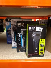 QUANTITY OF ITEMS TO INCLUDE BRAUN SERIES 3 STYLE & SHAVE ELECTRIC SHAVER, FOR MEN WITH PRECISION BEARD TRIMMER AND 5 COMBS, GIFTS FOR MEN, UK 2 PIN PLUG, 300BT, BLACK RAZOR: LOCATION - A