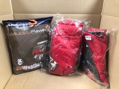 QUANTITY OF ITEMS TO INCLUDE ANCOL MUDDY PAWS ALL WEATHER STORMGUARD COAT . POPPY RED. SIZE MEDIUM ( LENGTH 40CM, UP TO 65 CM GIRTH): LOCATION - B RACK