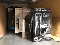 QUANTITY OF ITEMS TO INCLUDE REMINGTON BARBA BEARD TRIMMER – ADVANCED CERAMIC BLADES, 9 LENGTH SETTINGS, POP-UP TRIMMER, COMB ATTACHMENT, 40-MINUTE RUNTIME, CORD/CORDLESS, MB320C, BLACK: LOCATION - D