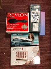 QUANTITY OF ITEMS TO INCLUDE REMINGTON PROLUXE ELECTRIC HEATED ROLLERS WITH OPTIHEAT TECHNOLOGY THAT HEATS ROLLERS AND CLIPS TO SET CURLS IN 5 MINS - 20 VELVET FLOCKED ROLLERS – 8 MEDIUM (25MM) AND 1