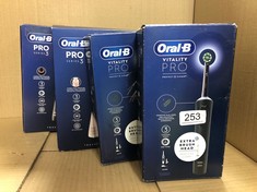 QUANTITY OF ITEMS TO INCLUDE ORAL-B PRO 3 ELECTRIC TOOTHBRUSHES FOR ADULTS, GIFTS FOR WOMEN / MEN, 1 3D WHITE TOOTHBRUSH HEAD & TRAVEL CASE, 3 MODES WITH TEETH WHITENING, 2 PIN UK PLUG, 3500, PINK: L