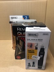 QUANTITY OF ITEMS TO INCLUDE WAHL 3 IN 1 PERSONAL TRIMMER, NOSE HAIR EYEBROW, PAINLESS EYEBROW AND FACIAL HAIR TRIMMER FOR MEN WOMEN, RECHARGEABLE, WASHABLE HEADS, BLACK:: LOCATION - F RACK