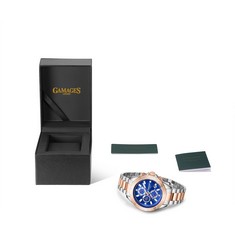 GAMAGES OF LONDON LIMITED EDITION HAND ASSEMBLED SPEED DART MECHANICAL QUARTZ HYBRID SILVER ROSE NAVY - SKU: GA1853 RRP £825: LOCATION - A RACK